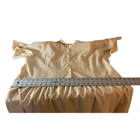 Yellow Tiered Midi XL Dress Short Sleeve Button Front Casual Lightweight - Picture 4 of 9